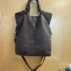 Elliott Lucca Gray Leather Tote Bag